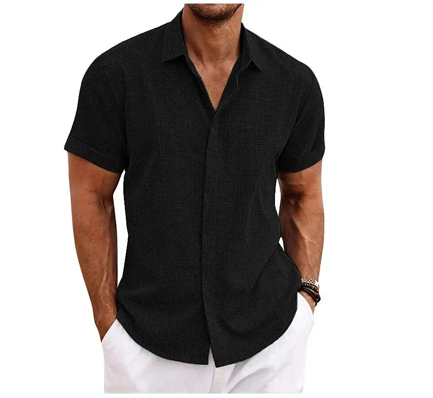 Men’s cotton-linen shirt – men