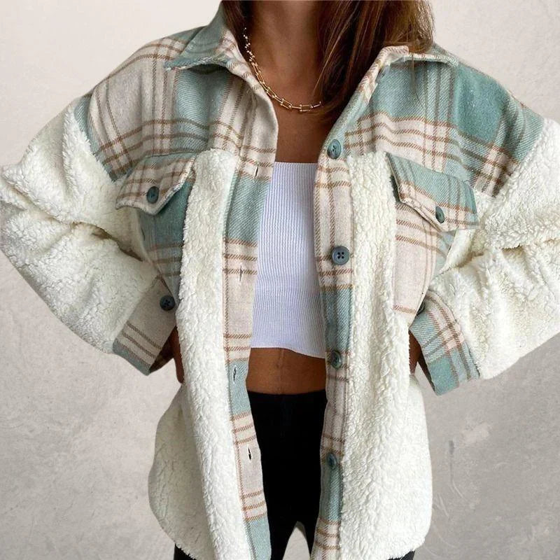 Women’s winter plaid jacket with hood – women