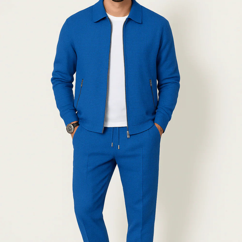 Geoff waffle-knit lounge set – men