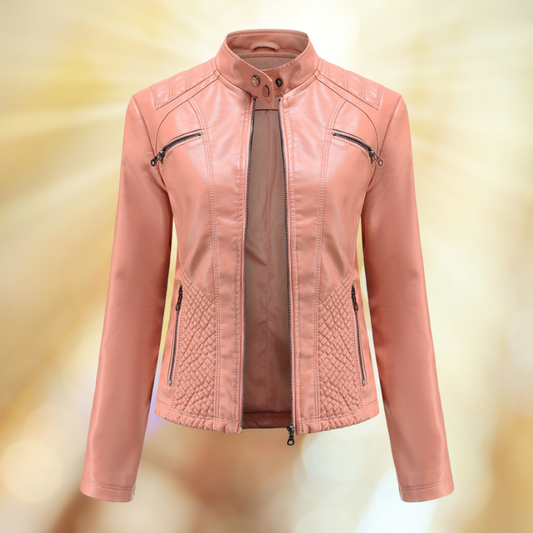 Comfortable women's leather transition jacket