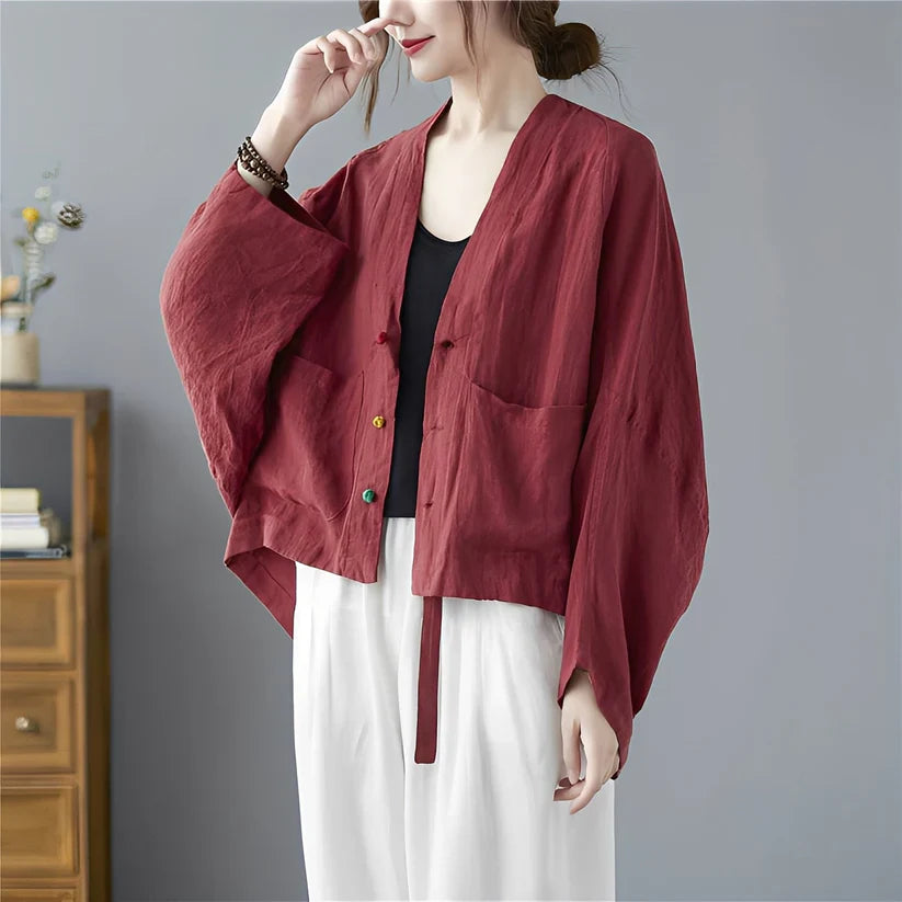 Shelia loose short cardigan with pockets – women