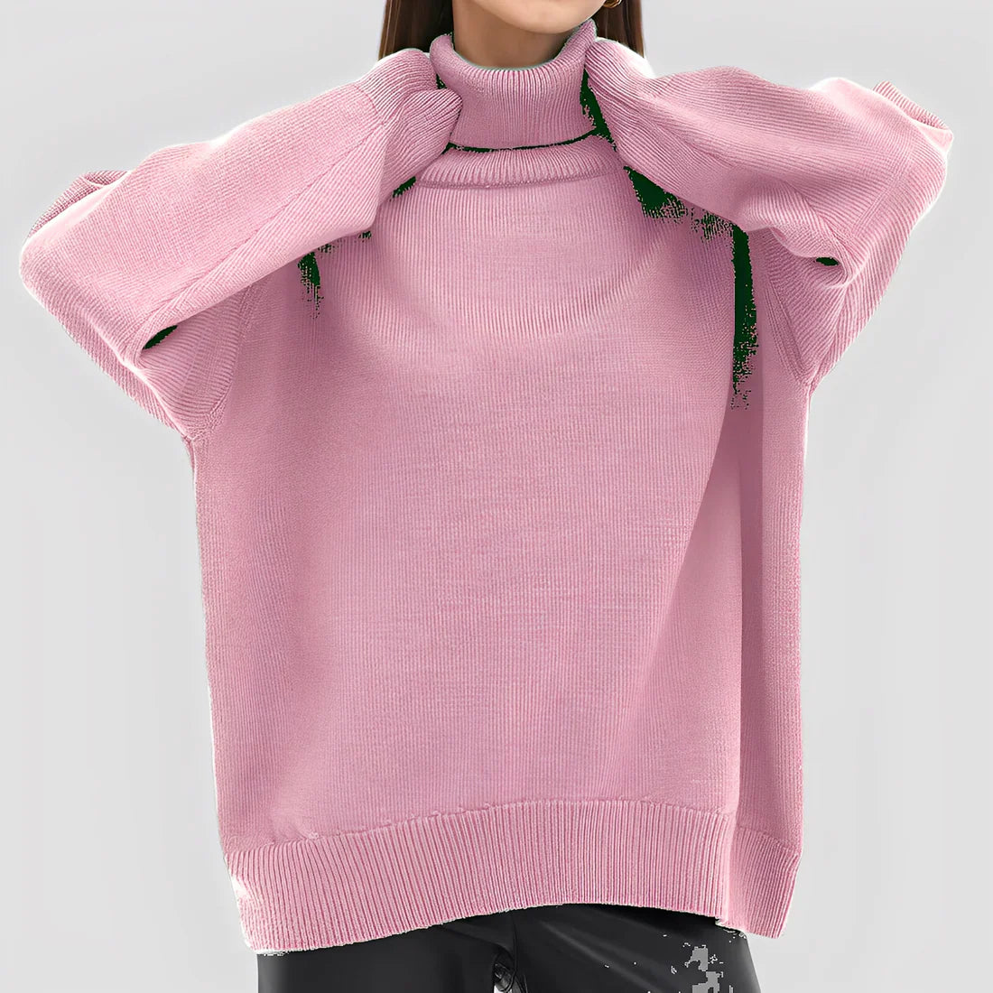 Nylah simple oversized turtleneck sweater – women
