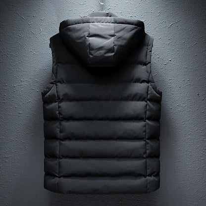 Quilted hooded vest for men