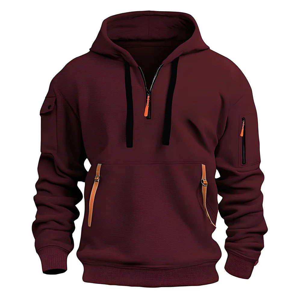 Cornell casual relaxed zip hoodie – men