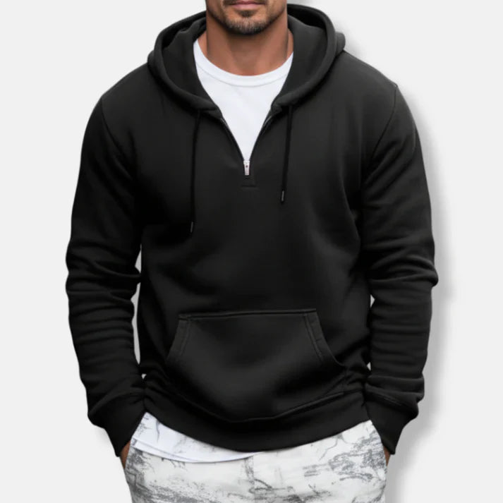 Morten – quarter-zip hoodie with kangaroo pocket and relaxed fit