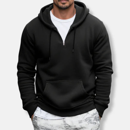 Morten – quarter-zip hoodie with kangaroo pocket and relaxed fit
