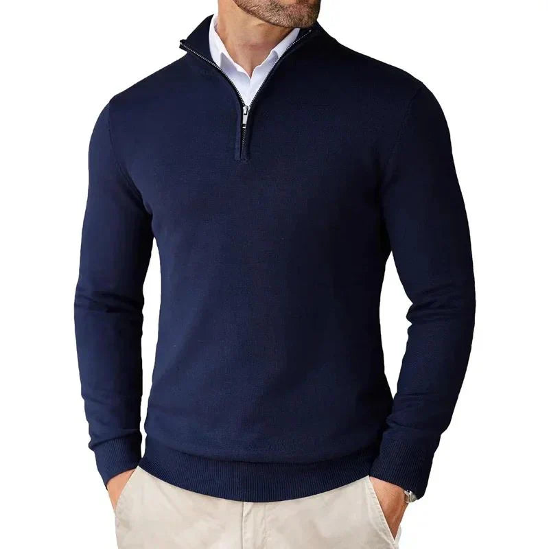 Bowen modern half-zip sweater – men