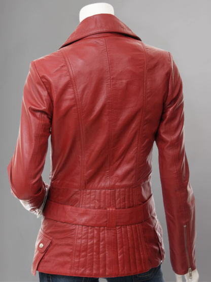 Women's Vintage Real Leather Jacket for Biker Style