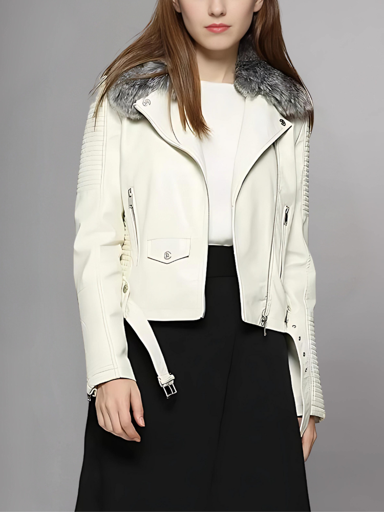 Women’s Faux Fur Quilted Moto Jacket