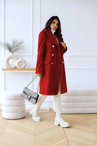 Long double-breasted coat – women