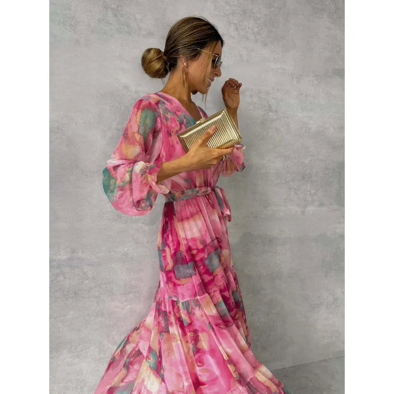 Aria – maxi dress in rose design