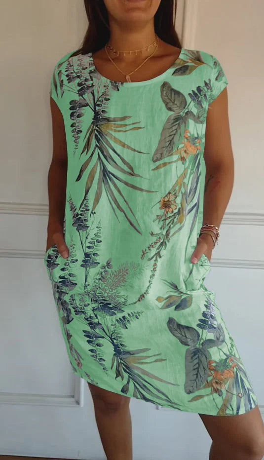 Britt printed round-neck dress – women