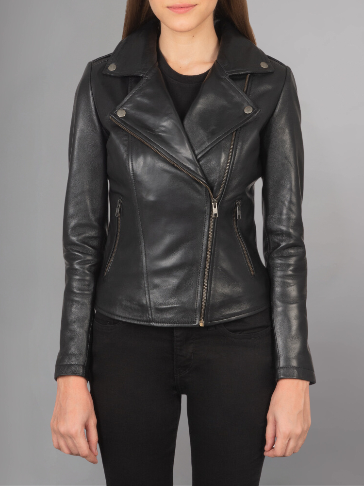 Women Lambskin Real Motorcycle Red Leather Jacket