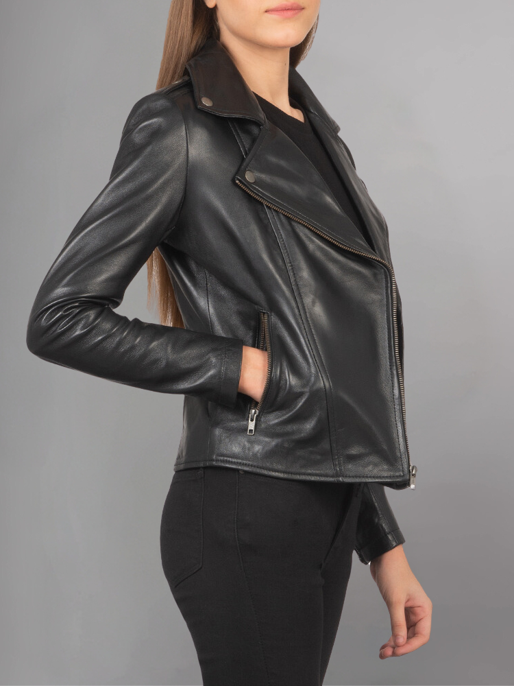 Women Lambskin Real Motorcycle Red Leather Jacket