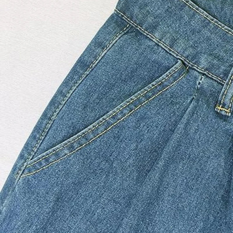 High-waisted wide-leg loose jeans – women