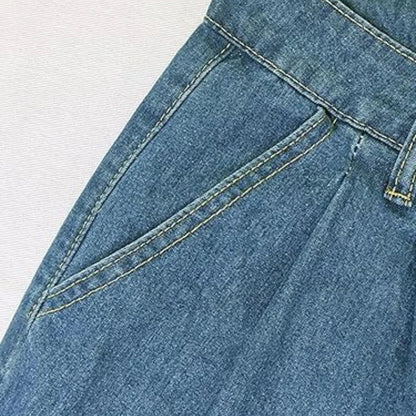 High-waisted wide-leg loose jeans – women