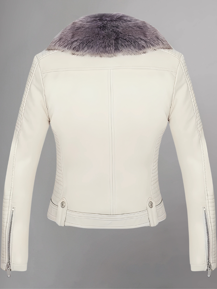 Women’s Faux Fur Quilted Moto Jacket