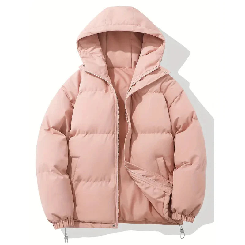 Elegant winter down jacket with hood