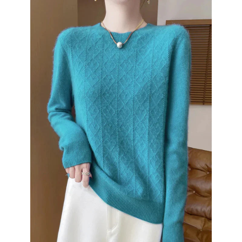 Celina women's merino wool sweater, classic and elegant