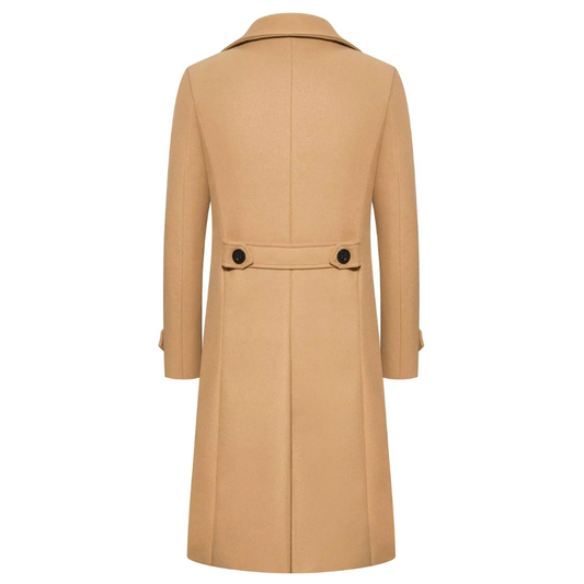 Max Double Row Button Woolen Men Trench Coat