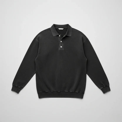 Lukas – polo shirt with long sleeves and ribbed cuffs