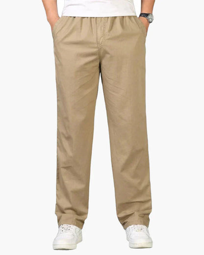 Ryan straight-cut cotton casual pants – men