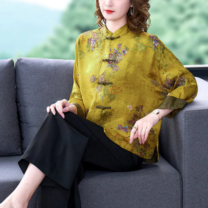 Moriah classic silk coat with buttons – women