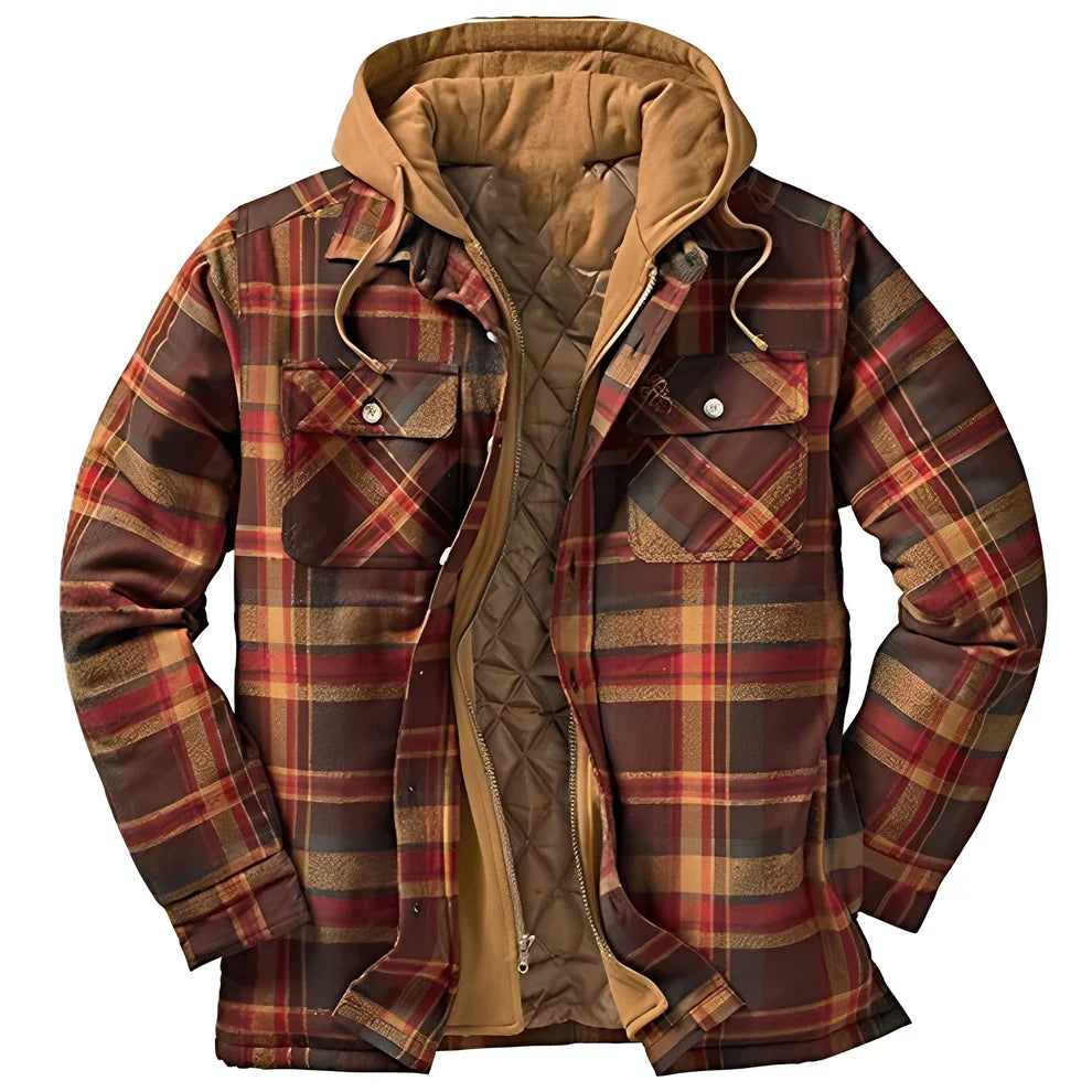 Flynn classic checked hooded jacket – men