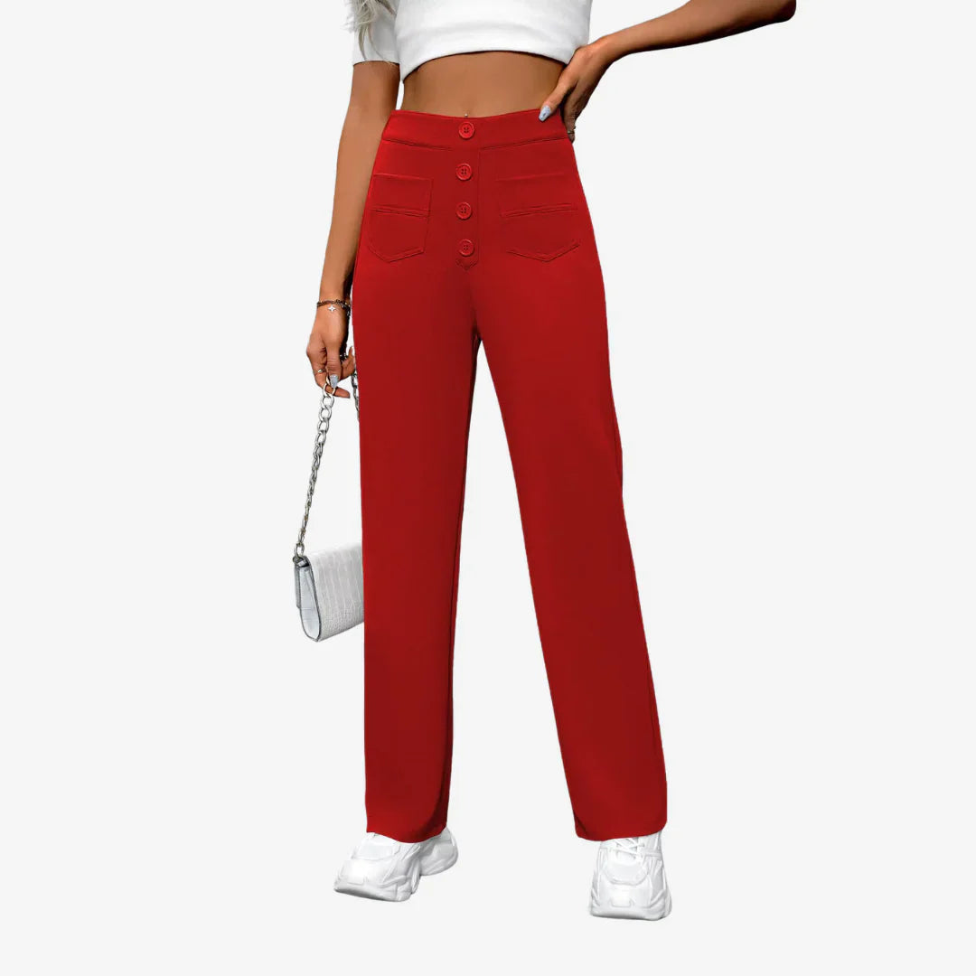 Women’s high-waisted straight-leg trousers – women