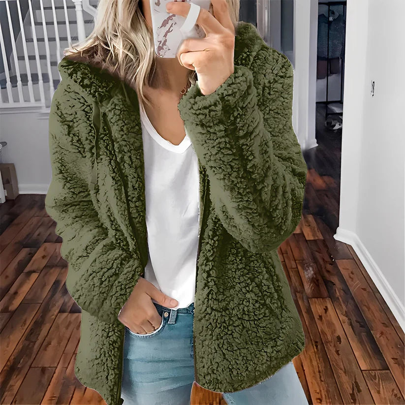 Berenice thick wool jacket with hood – women