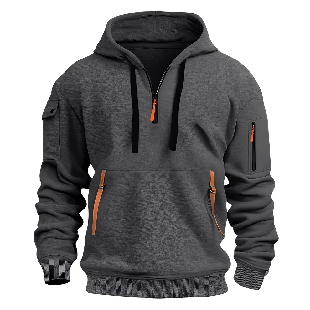 Cornell casual relaxed zip hoodie – men