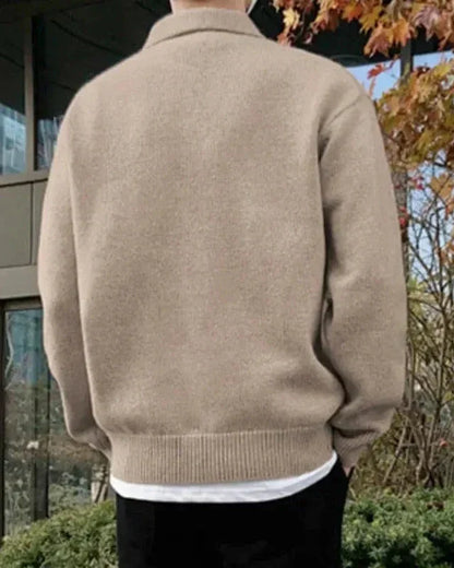 Andrew cozy wool knit polo sweater – men