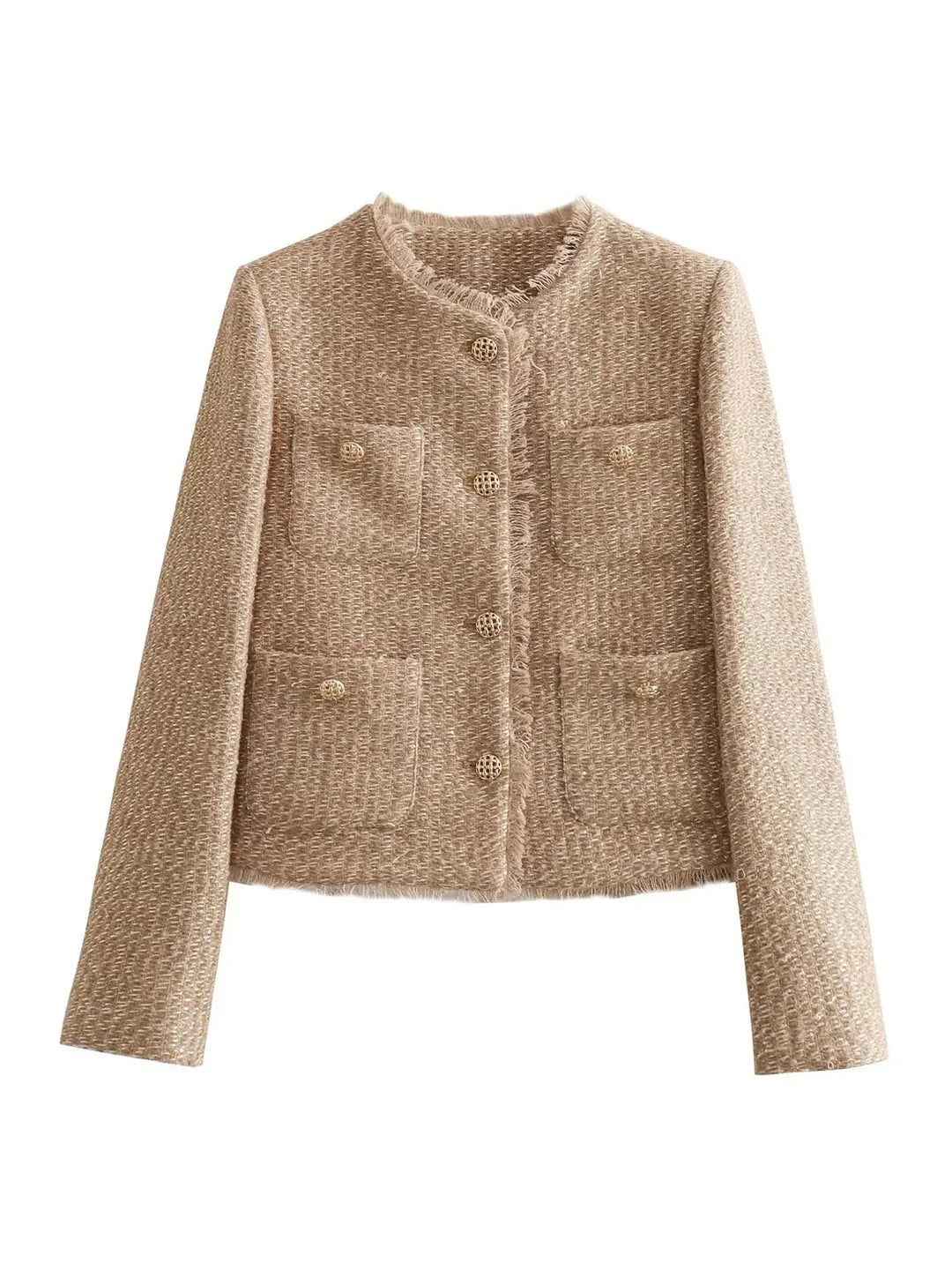 Elegant cropped tweed jacket – women