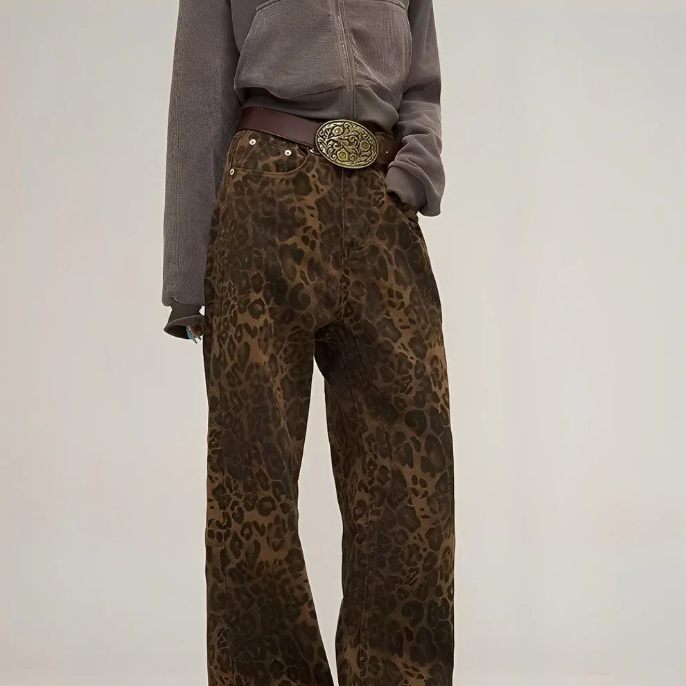 Felecia stylish printed baggy jeans – women