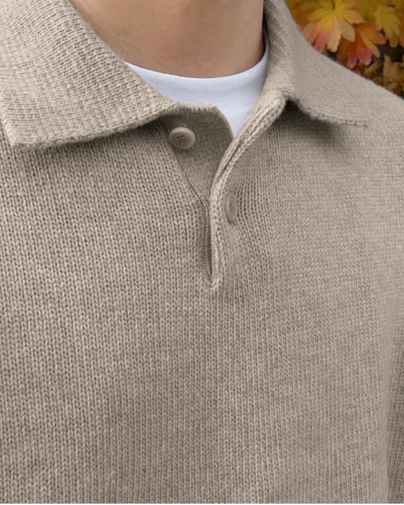 Andrew cozy wool knit polo sweater – men