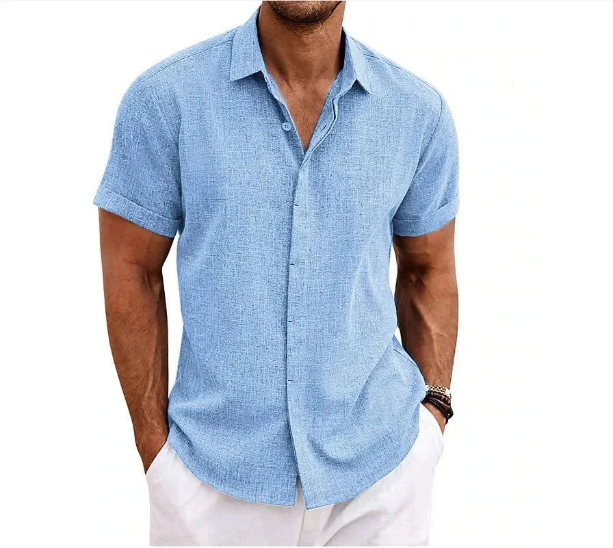 Men’s cotton-linen shirt – men