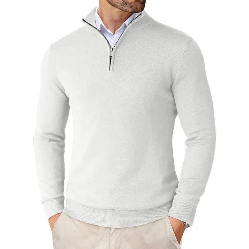 Bowen modern half-zip sweater – men