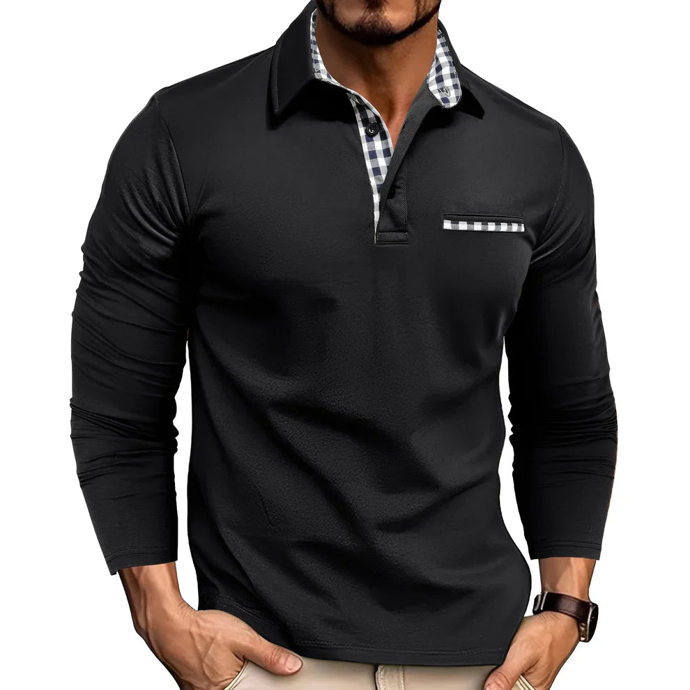 Rupert casual long-sleeve polo shirt – men