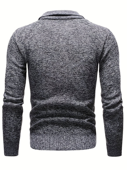 Men’s high-neck quarter-zip knit sweater – men