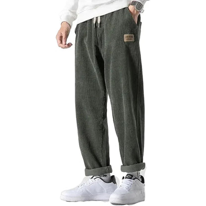 Men's oversized casual corduroy trousers – soft, comfortable cut