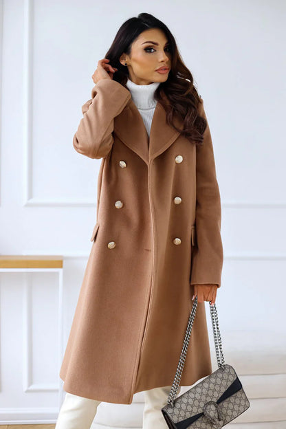 Long double-breasted coat – women