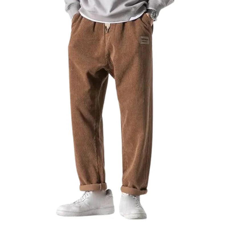 Men's oversized casual corduroy trousers – soft, comfortable cut
