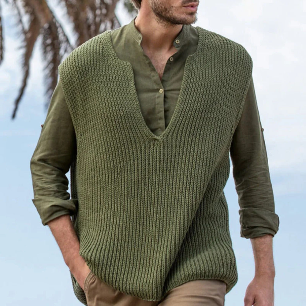 Sleeveless Knit Sweater For Men