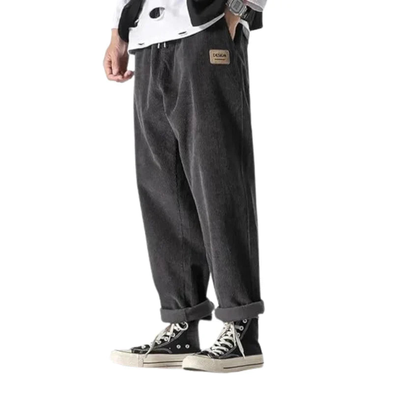 Men's oversized casual corduroy trousers – soft, comfortable cut