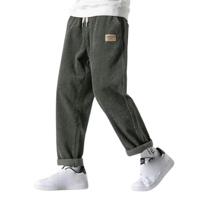 Men's oversized casual corduroy trousers – soft, comfortable cut