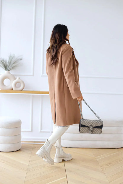 Long double-breasted coat – women