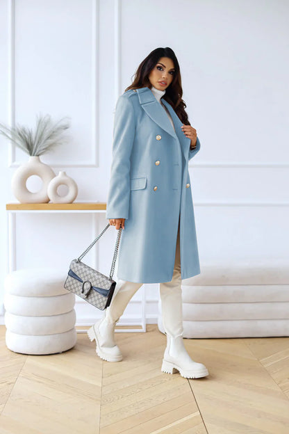 Long double-breasted coat – women