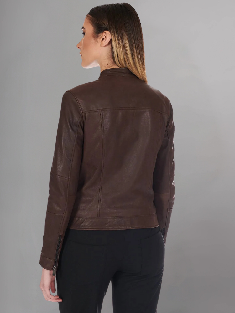 Womens Top Gun Vegan Black Leather Jacket