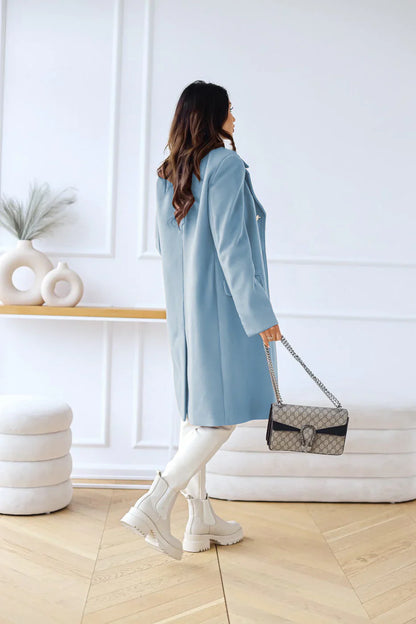 Long double-breasted coat – women