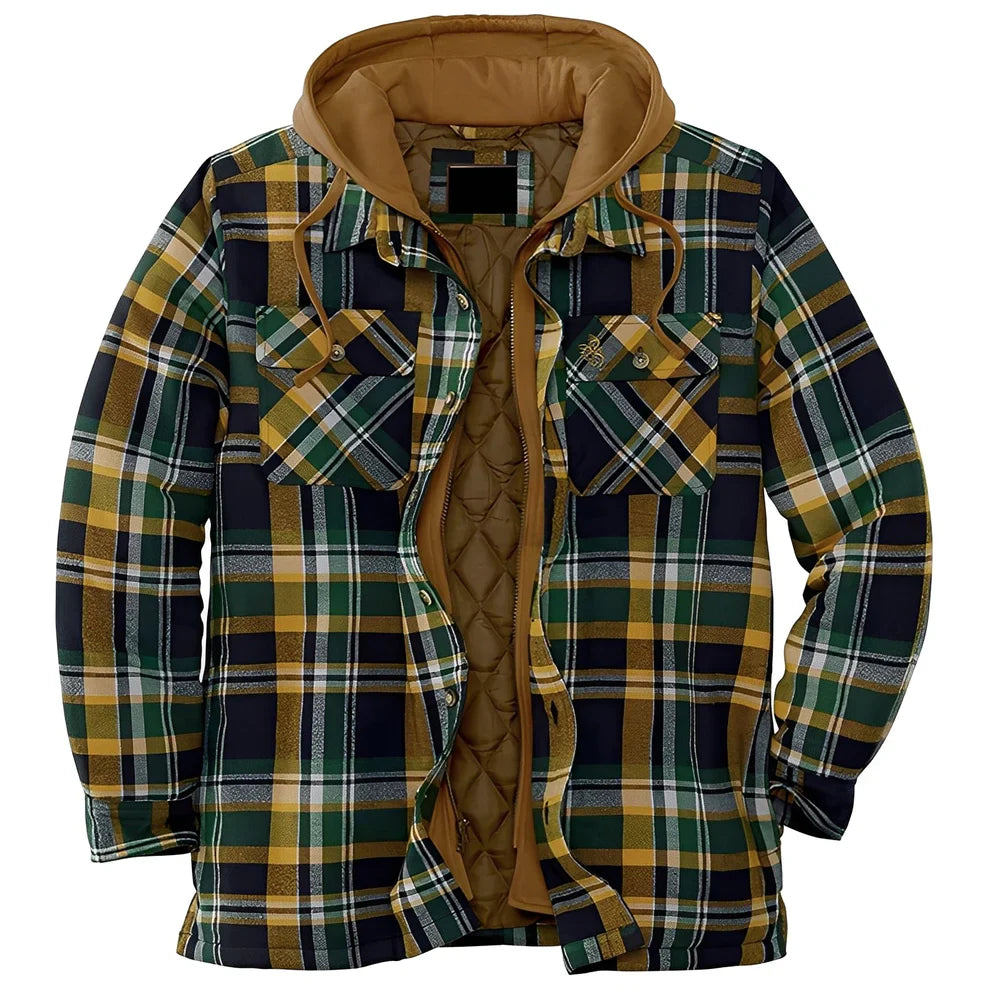 Flynn classic checked hooded jacket – men